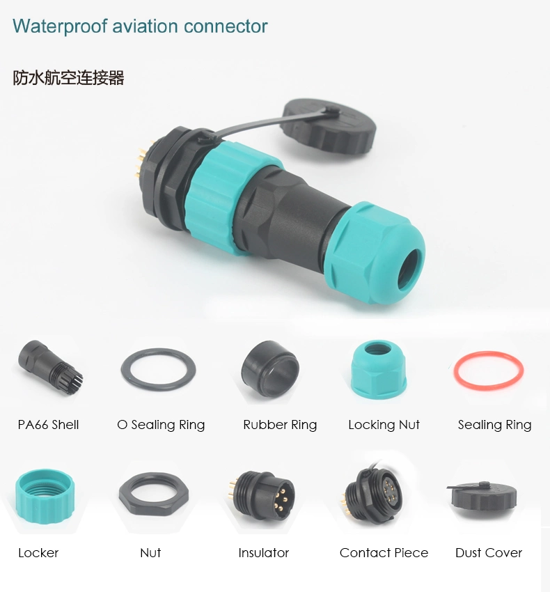 Circular Connector with Female Threaded Nut Receptacle IP68 Aviation Connector