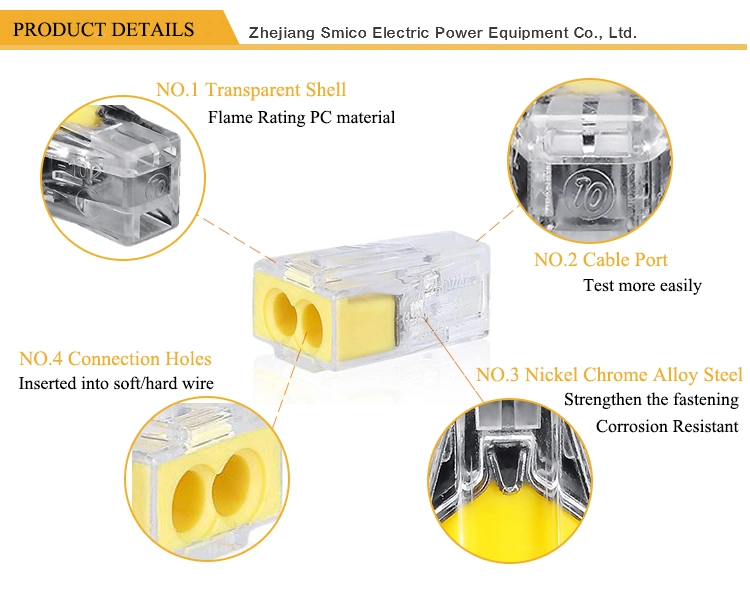 Wago Wire Terminal Connector Pct-414 Quick Electric Connector 4pin Push Wire Connector