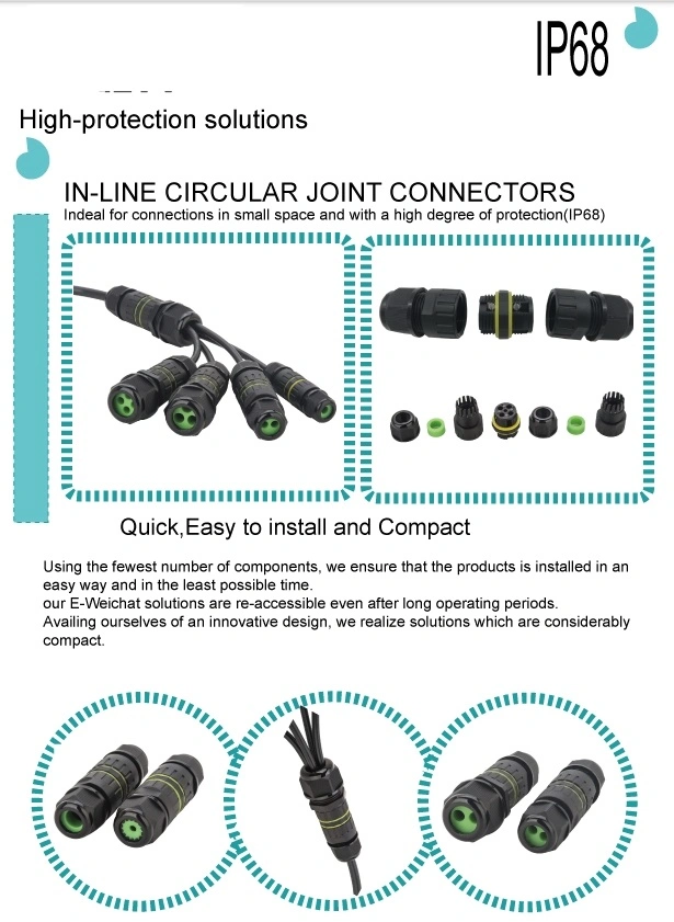 IP68 Waterproof Straight Connector Ew-M25-1 in 4 out (2PIN & 3PIN & 4PIN)
