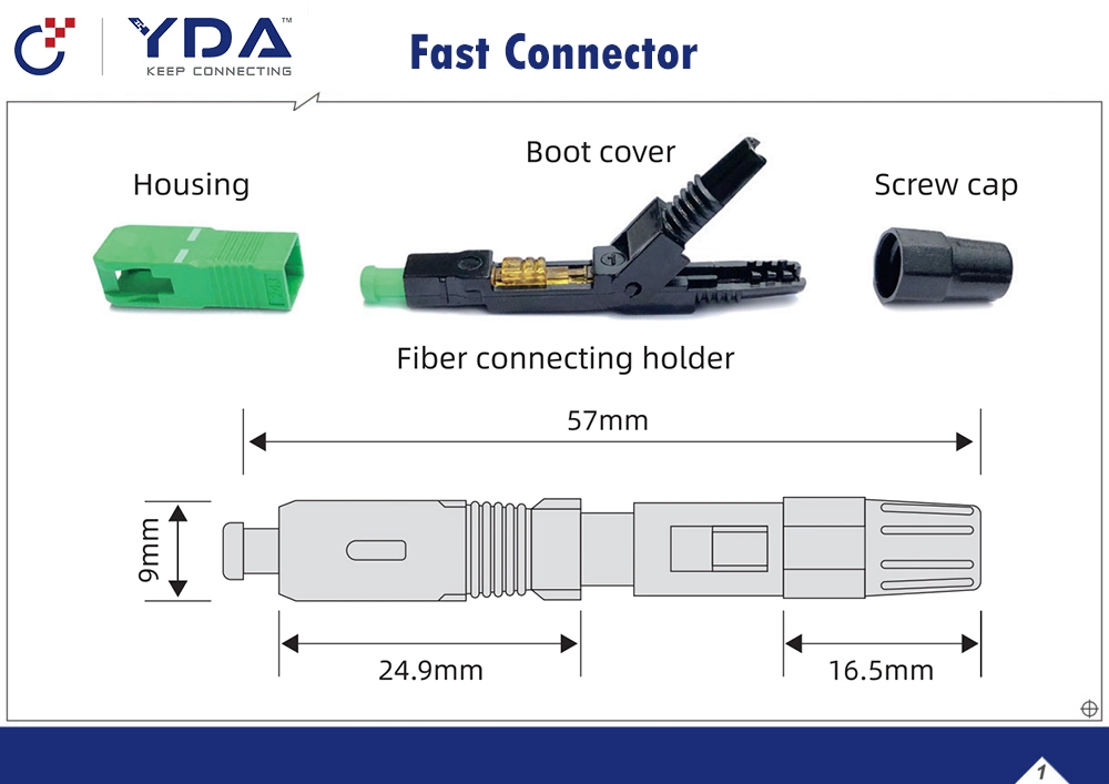 FTTH Sc Fiber Optics IP67 Dust Cap Waterproof Connector for Fiber Optic Cable