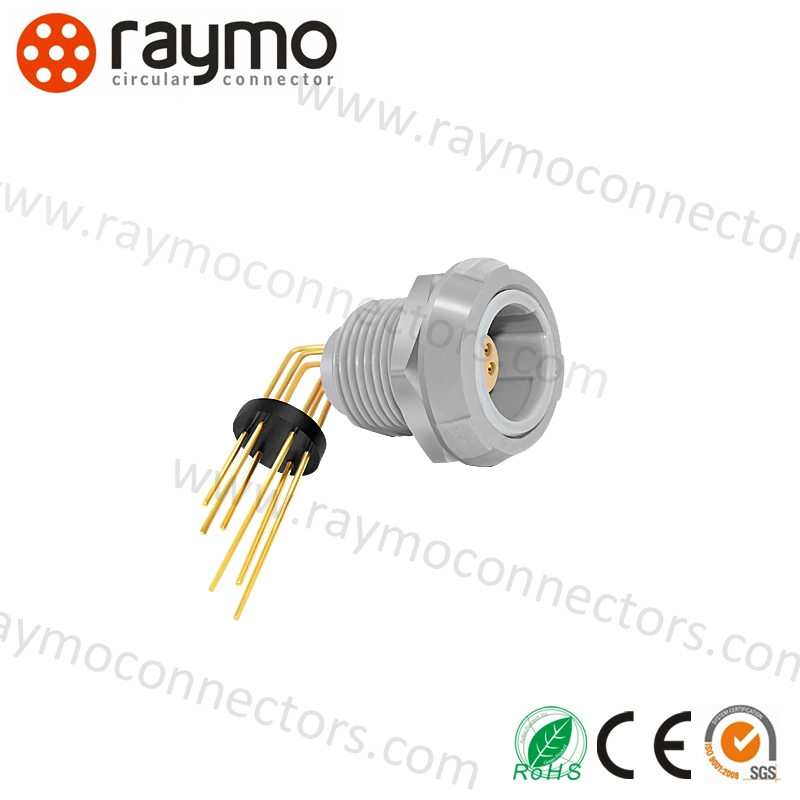 Plastic Socket Connector with Elbow PCB Contacts 4 Pin Plastic Lemos Medical Connectors