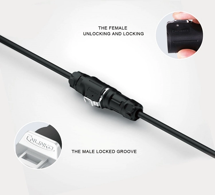 M12 Round Plug Sockets IP67 Waterproof Plug 7pin Video Connector