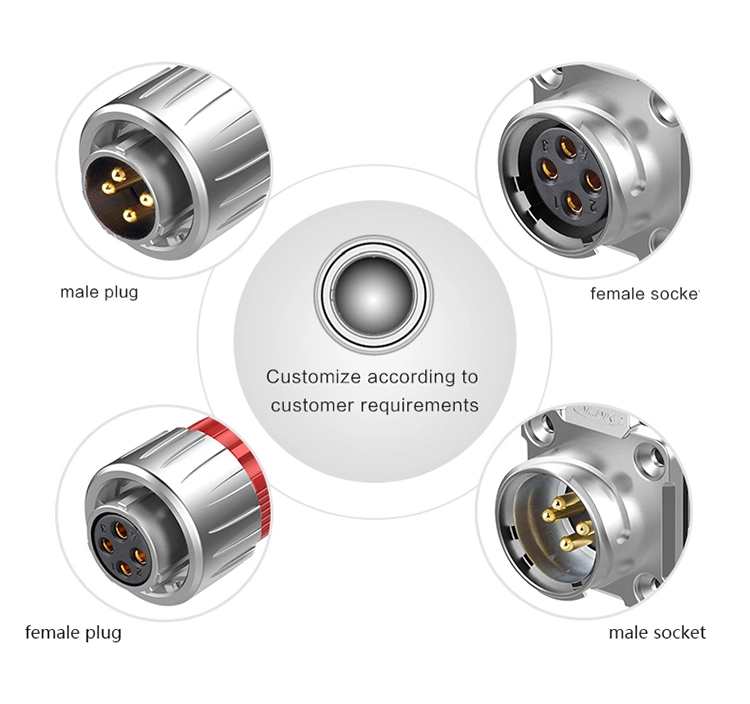 Cnlinko Dh20 Waterproof IP65/IP67 Cable Connector 4pin Metal Material Rated Current 20arms Auto Connector