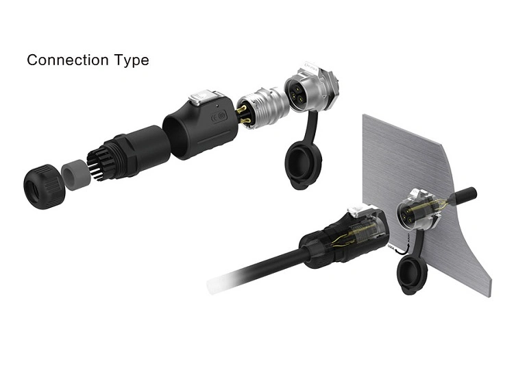 M12 4pin 5A IP67 Outdoor Circular Plug and Socket Power Connector