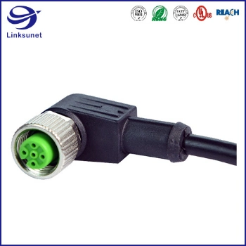 Silver Circular Connector M12 - 2 - 17 Pin Connector for Industrial Camera Power Supply Wire Harness