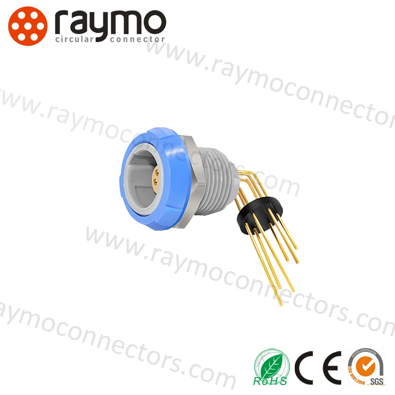 Plastic Socket Connector with Elbow PCB Contacts 4 Pin Plastic Lemos Medical Connectors