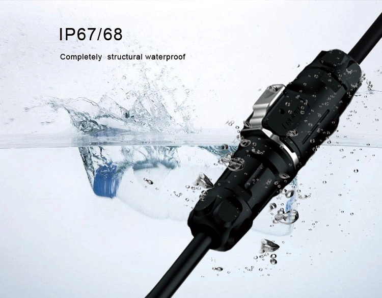IP67 Metal 4pin Copper DC Waterproof Connector for Lighting