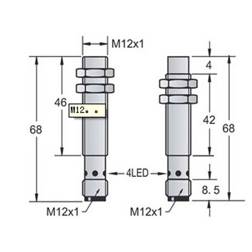Long Range Sensing M12 Inductive Sensor/Switch with M12 Connector