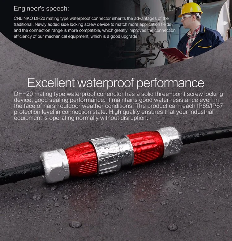 Cnlinko 5pin Waterproof Bulkhead Electrical Solder Panel Connector M20