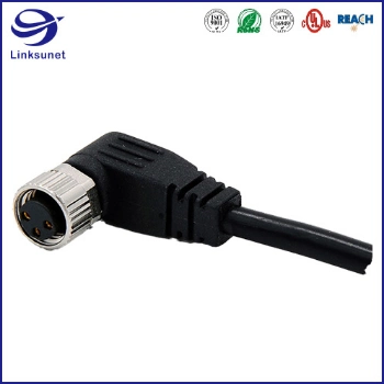 Silver Circular Connector M12 - 2 - 17 Pin Connector for Industrial Camera Power Supply Wire Harness