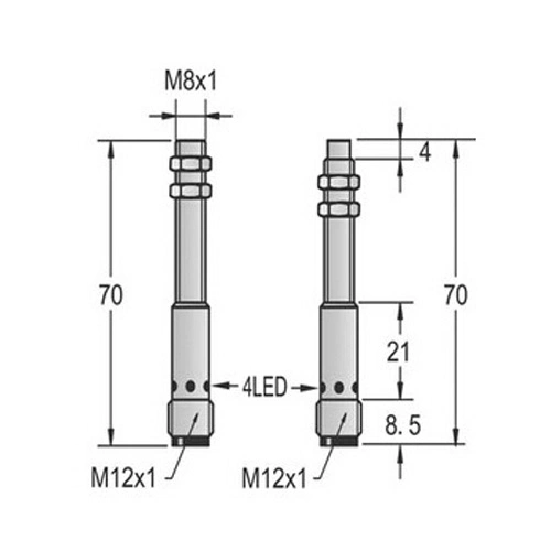 High Sensitivity M8 Inductance Sensor Switch with M12 Connector