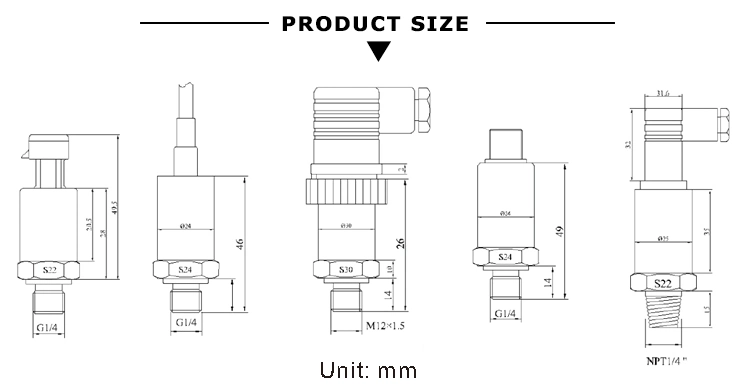 Factory IP65 M12 Connector Universal Type Ceramic Pressure Transducer