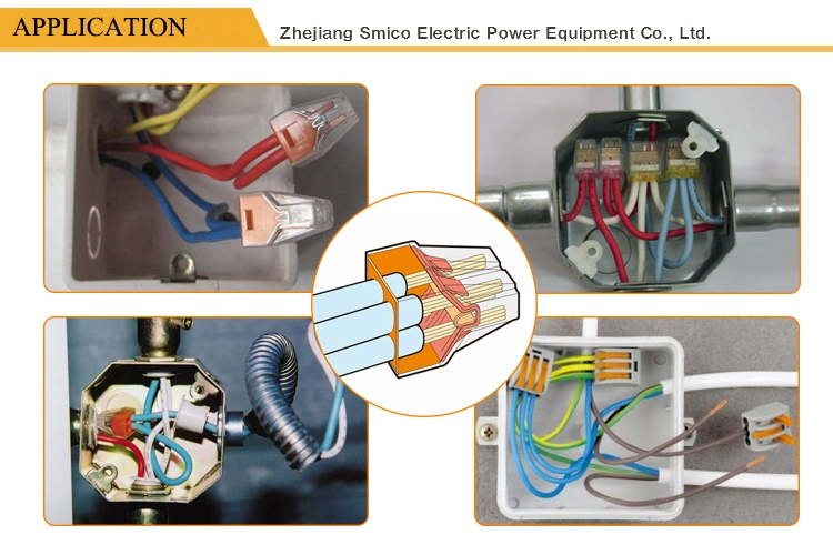 Wire Terminal Connector Pct-412 Quick Electric Connector 2pin Push Wire Wago Connector