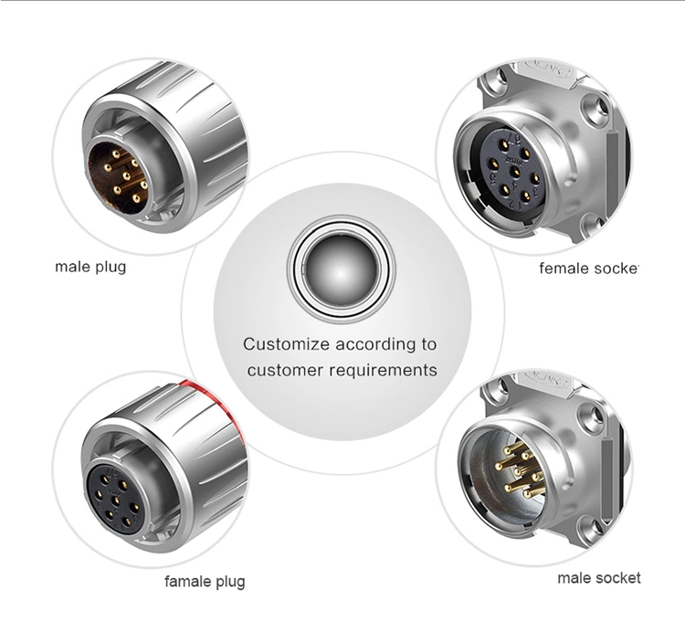 Camlock Connector/Male and Female Connector/Straight Connector Cnlinko 7 Pin Waterproof Power Metel Plug Socket