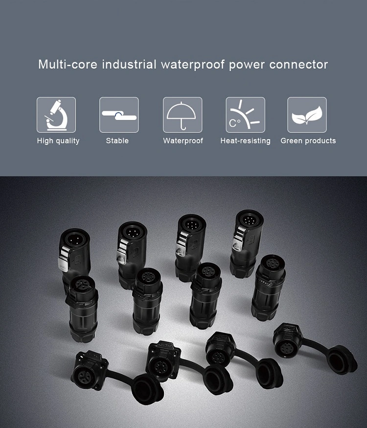 Plastic 5 Pin Waterproof Connector IP67 5pin Power Plug Socket