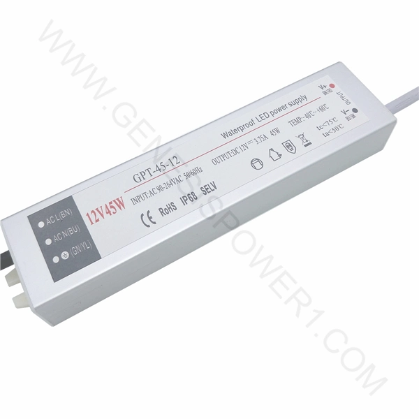 LED Driver Switching Power Waterproof IP67 Outroom Streetlight 45W 12V 24V DC Power Supply