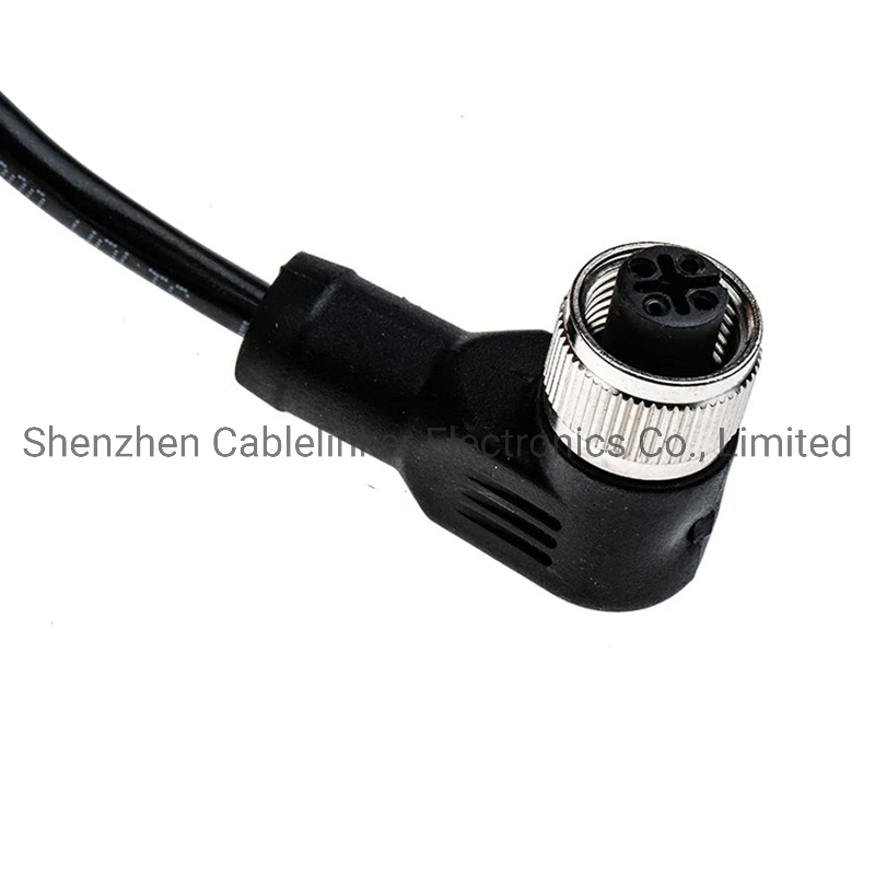 4pin Right Angle M12 to Straight M12 Cable Assembly Waterproof