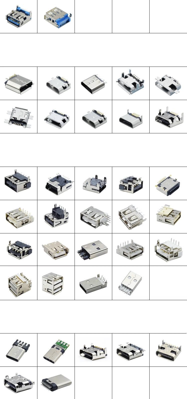 USB Connector Af USB Female Connector 180 Degree 10.0 Solder Jacks Connector PCB Mount Socket