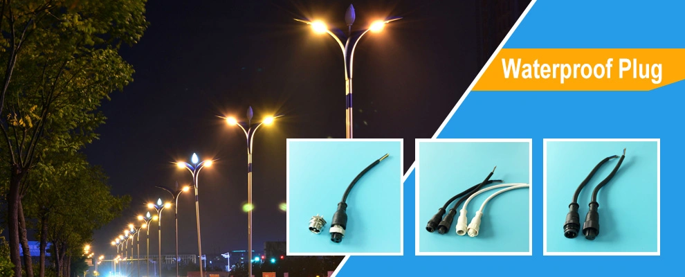 Wire Length 40cm Use for LED Lighting Metal M12 5 Pin Electrical IP67/IP68 Waterproof Connector