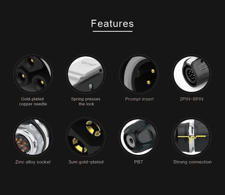 Metal Lp12 5 Pin Waterproof Connector IP67 5pin Power Plug Socket
