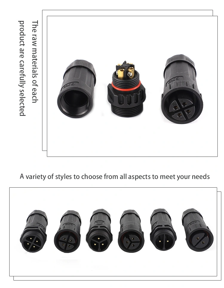 Male to Female 4pin 5pin 6pin M25 Assembled IP67/IP68 Connector (Black/White)