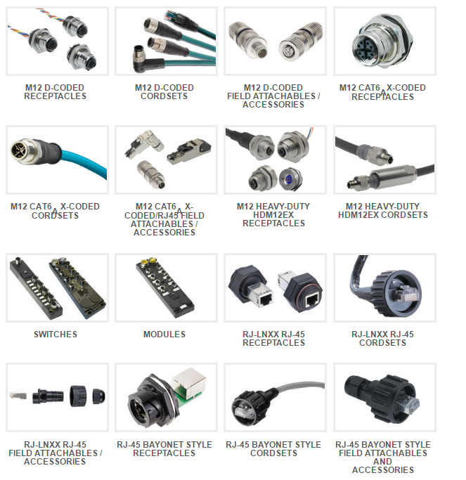 M8 and M12 Connector Cable Assemblies for Sensor Power Cable Assembly