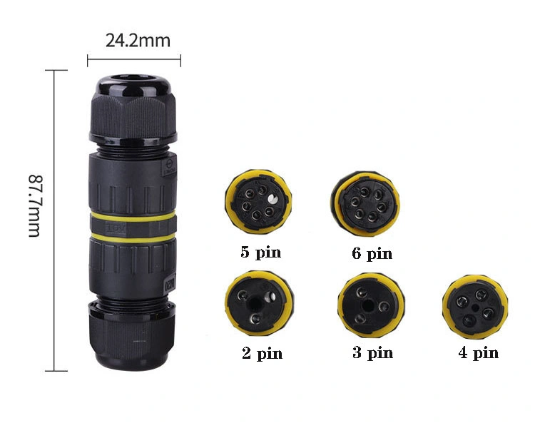 IP68 Waterproof Connector Tube 5-9mm 9-12mm Electrical Cable Connector 5 Pin 5 Pole 5 Hole Waterproof Terminal Block