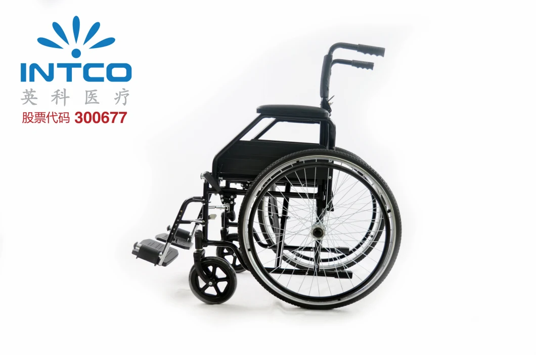 Standard Manual Steel Folding Aids Mobility Wheelchair with Backrest Half Folding