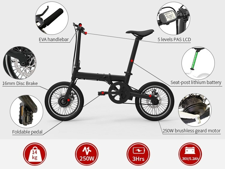 Q1 16'' Small portable Folding E-Bike