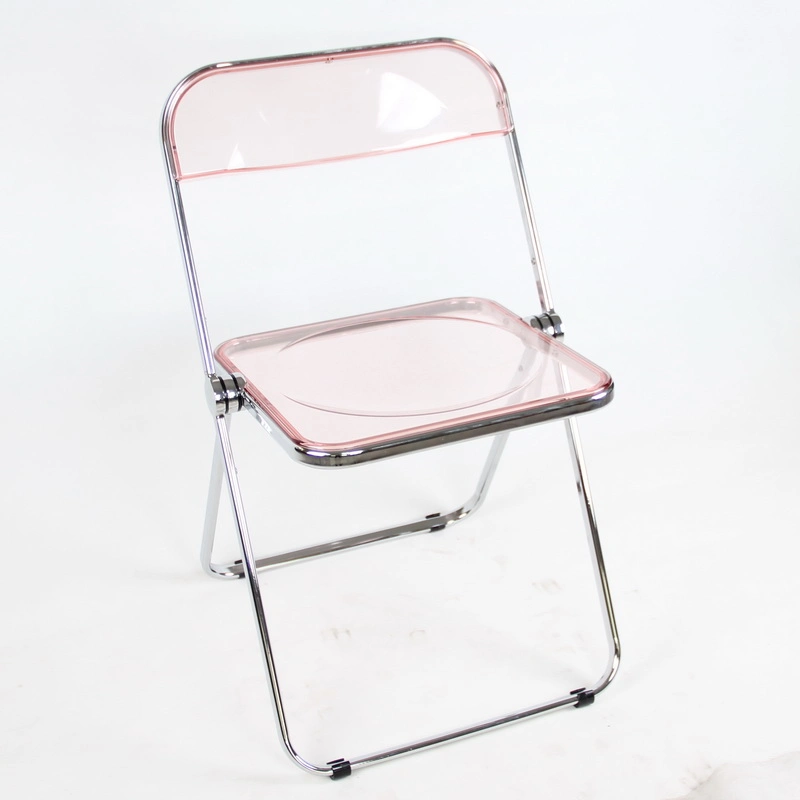 Transparent Pink Clear Acrylic Foldable Outdoor Folding Metal Chairs