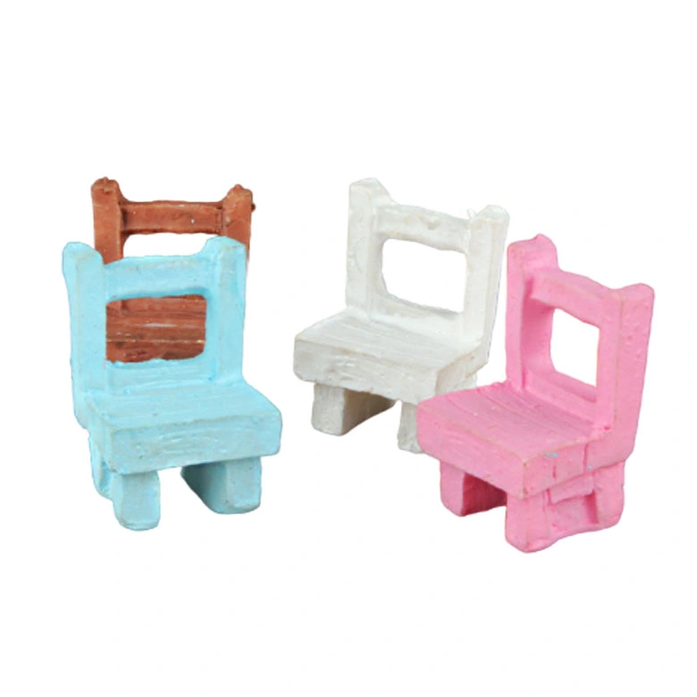 H6 Mini Figurines Miniature Resin Chairs Resin Crafts for Garden Home Decorations