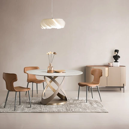 Italian Luxury Design Heteroideus X Table Leg Large Round Table for Commercial Furniture