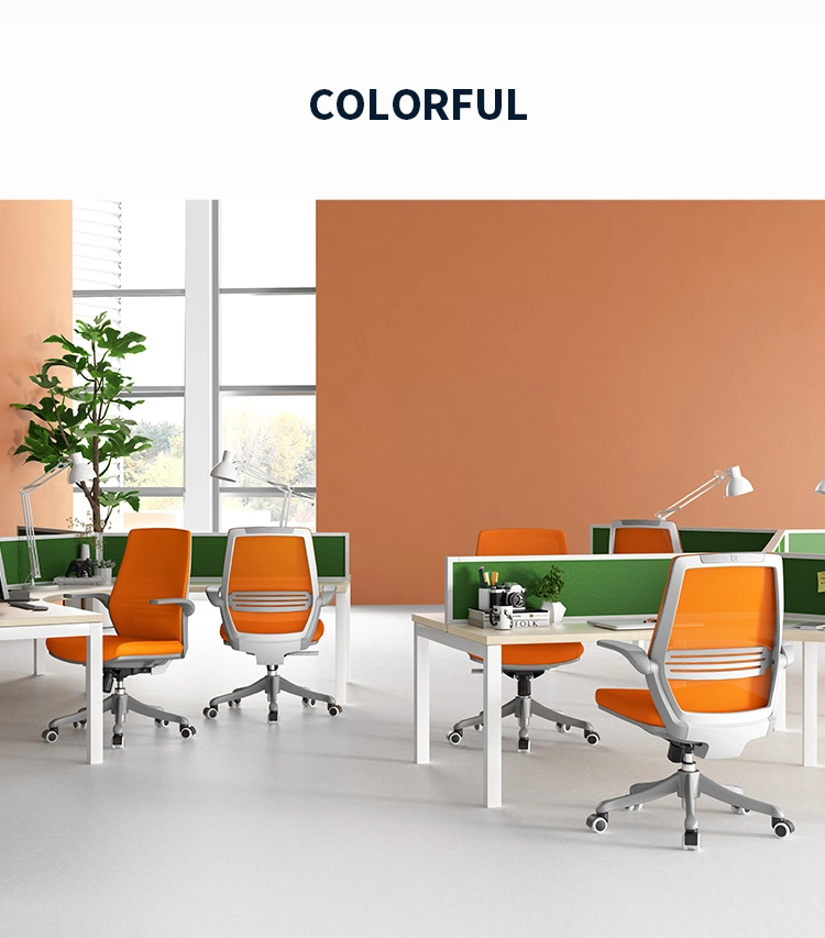 Custom Commerce Plastic Swivel Reception Meeting Room Mesh Fabric up-Down Folding Armrest Office Staff Chairs