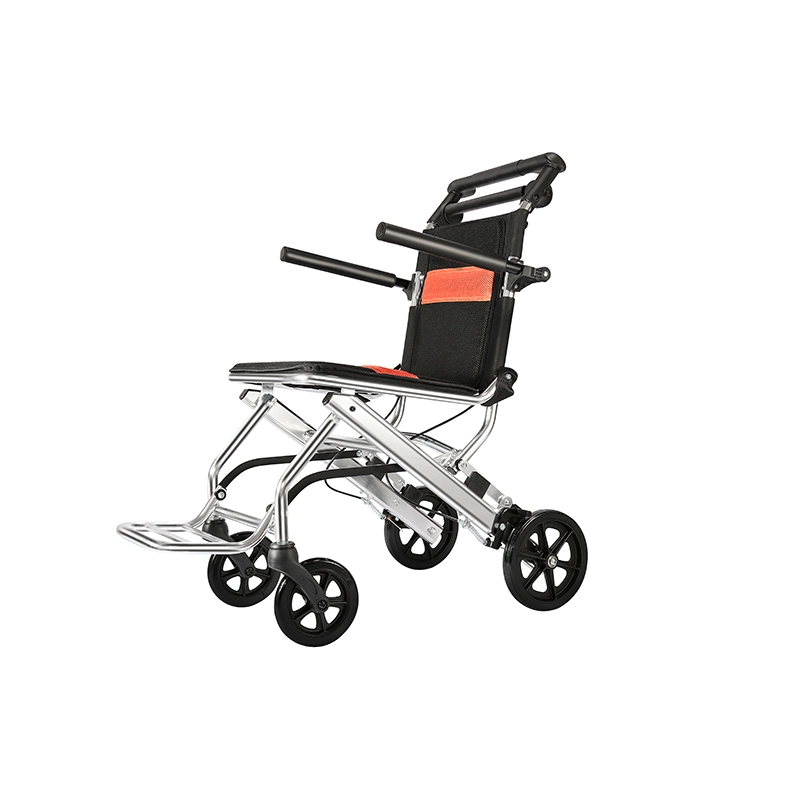 Travel Lightweight Small Manual Wheel Chair Transfer Aluminum Folding Wheelchair