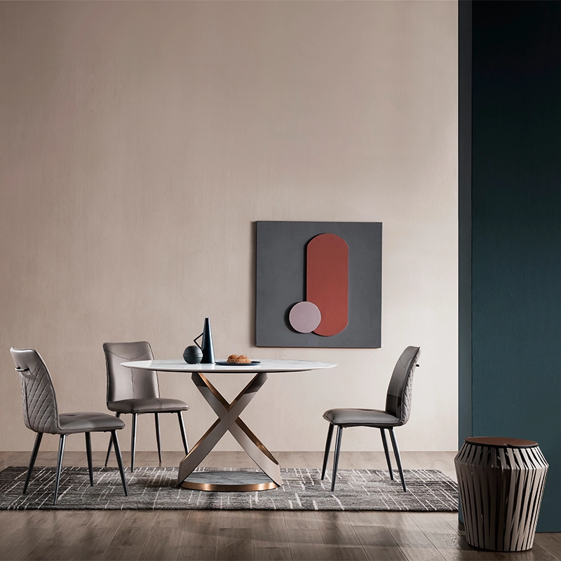 Italian Luxury Design Heteroideus X Table Leg Large Round Table for Commercial Furniture