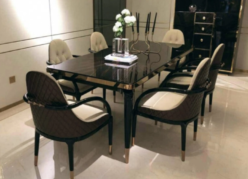 Customized Modern Metal Furniture Dining Table Chairs