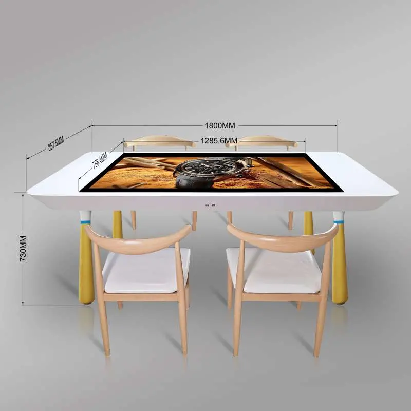 Large Screen LCD Smart Table Interactive Touch Screen Coffee Table with Chairs