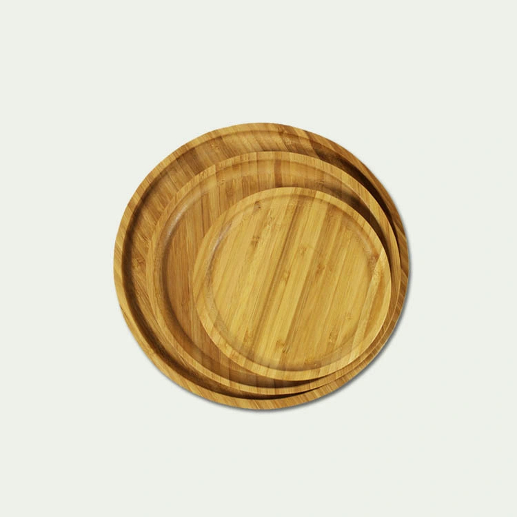 Large Round Drinks Decorative Wood Serving Tea Table Tray