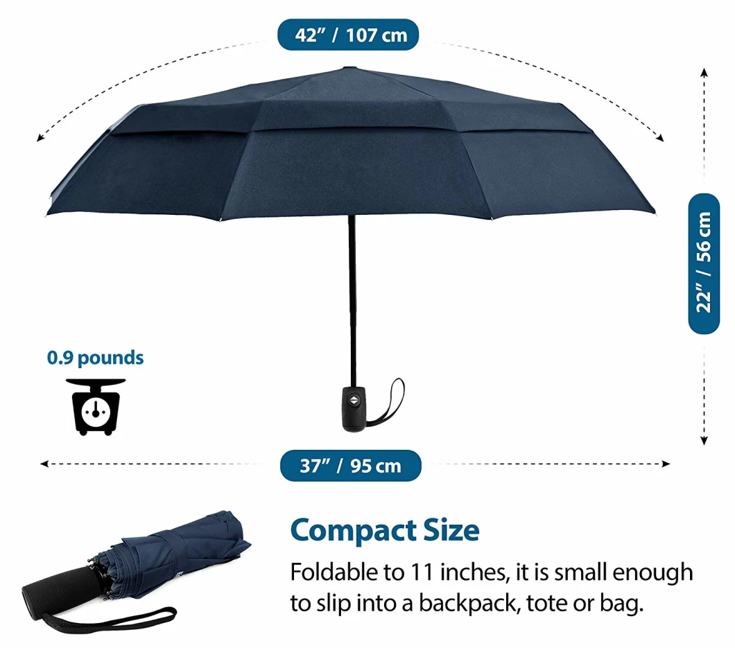 New Two Layer Canopies Automatic Windproof Golf Umbrella, Outdoor Umbrellas/Awnings, Big Size Folding Umbrella