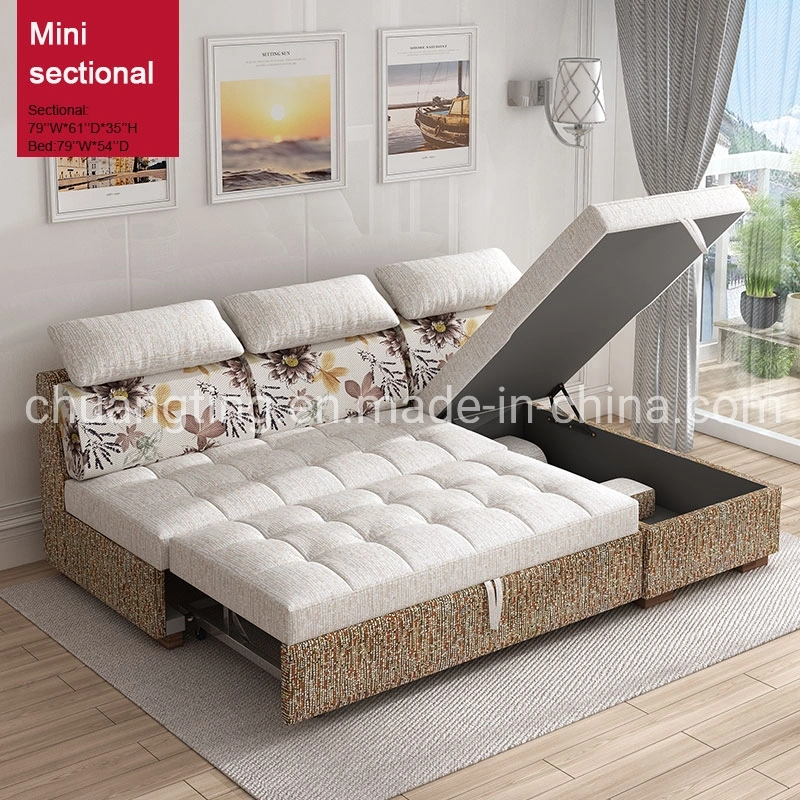 Modern Folding Fabric Sectional Sofa Bed Storage Bed Folding Couch