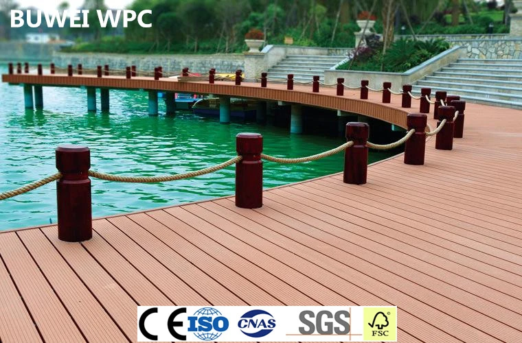 Buwei Round Hole Wood Plastic Composite WPC Decking with Ce and ISO Certificate