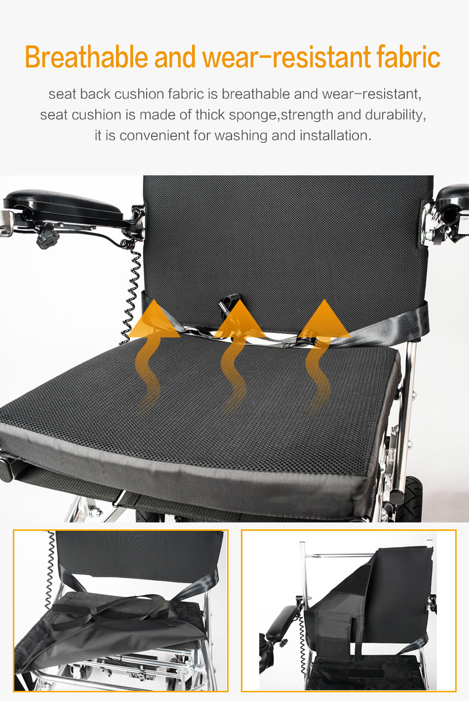 Jinmed Dyn20A Long Driving Lightweight Electric Wheelchair Folding Transport Chair