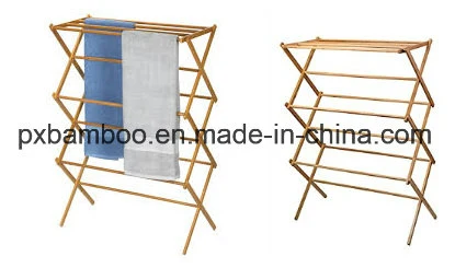 Unfolded Household Indoor Folding Bamboo Clothes Drying Rack Dry Laundry and Hang Clothes