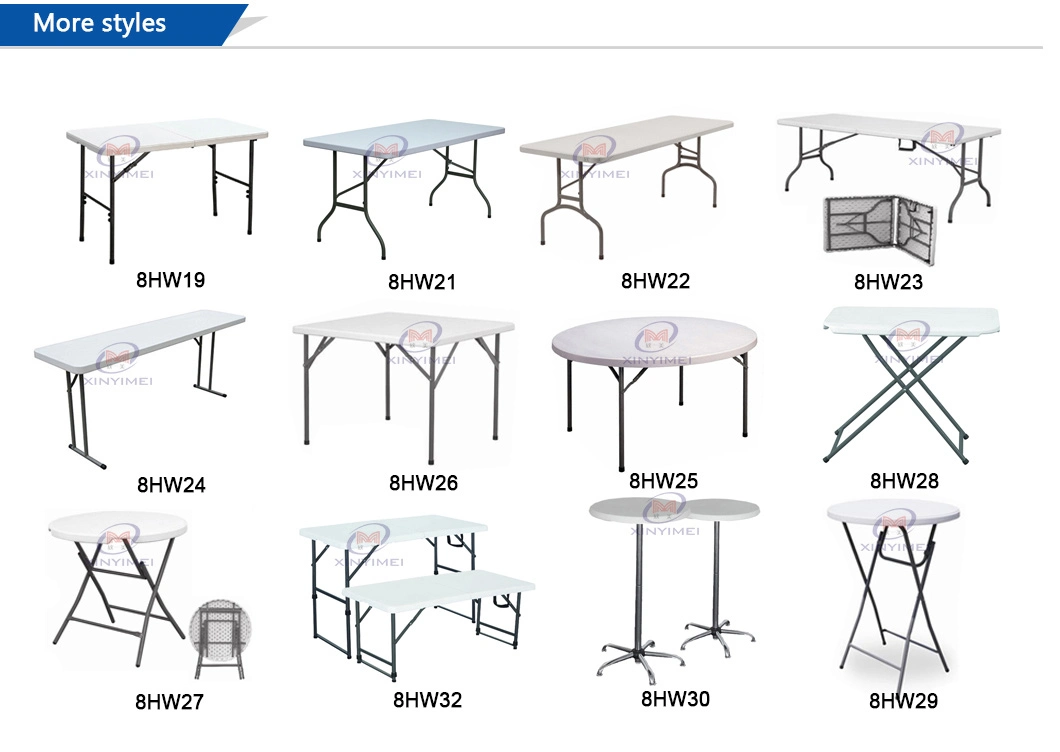 Portable 8 People Plastic Folding Round Banquet Table for Dining