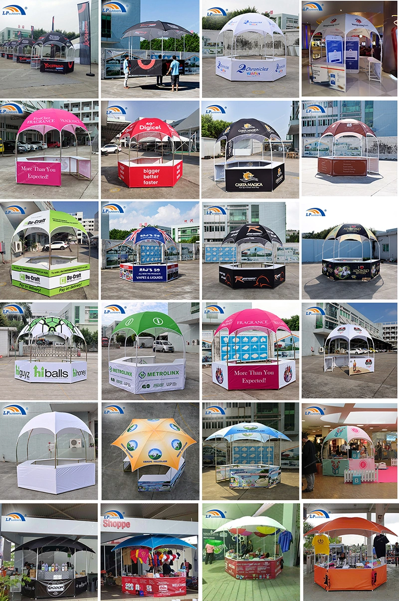 Display Round 3m Dome Tent Kiosk Booth with Tables for Outdoors Advertising Events