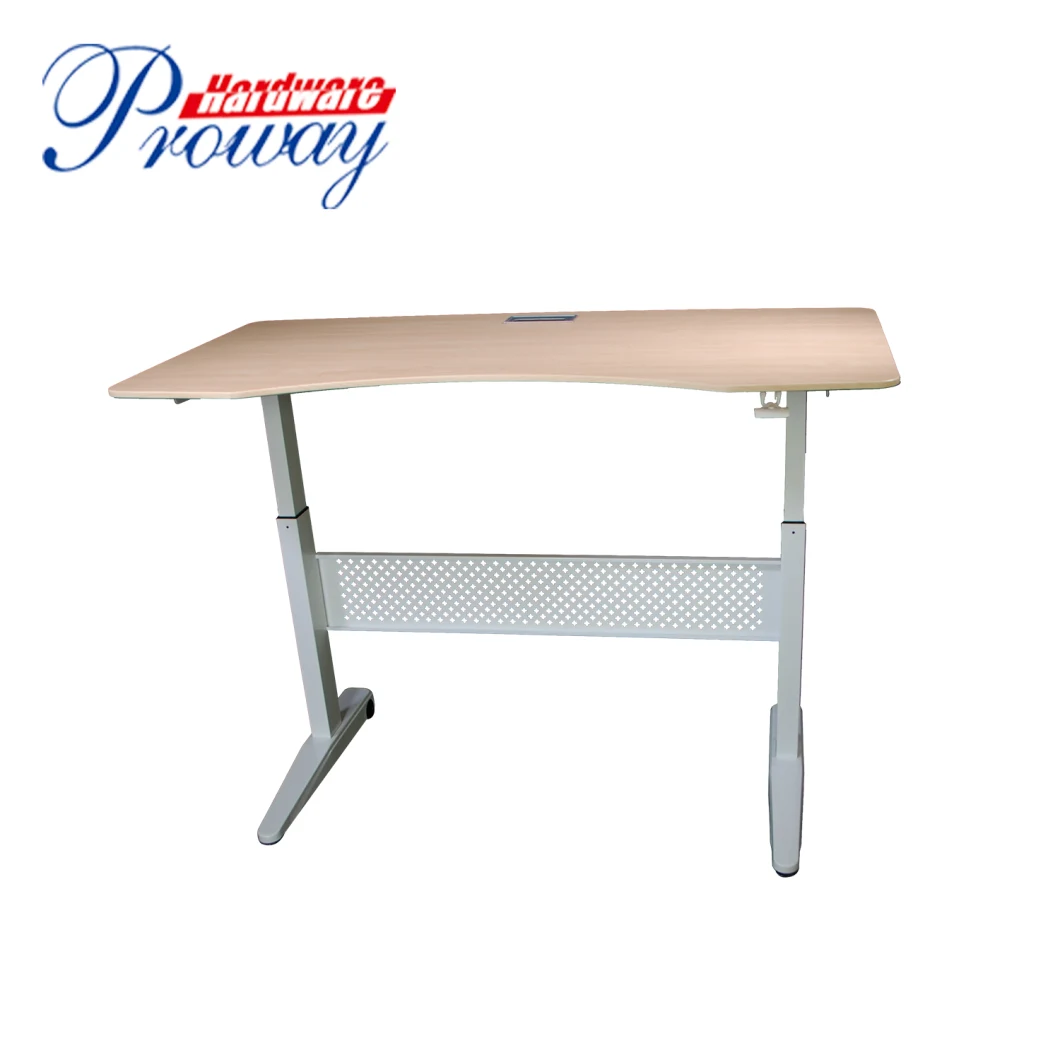 Hydraulic Height Adjustable Standing Office Desk with Folding Legs