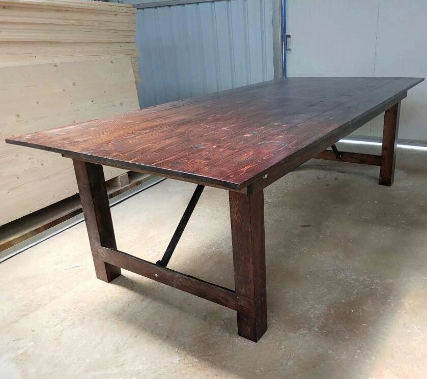 Rustic Wooden Farmhouse Dining Table