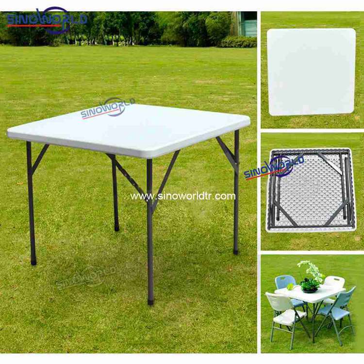 Hot Sale Plastic Top Metal Leg Outdoor Round Folding Table for Event