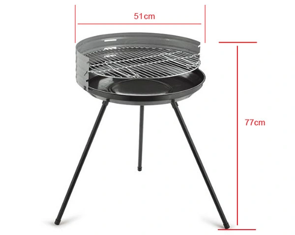 Portable Round Picnic Barbecue Charcoal Grill / Outdoor Folding Grill