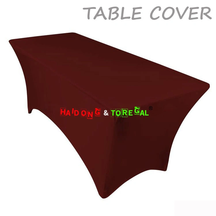 Black Color Wedding Elastic Banquet Folding Table Covers Sashes